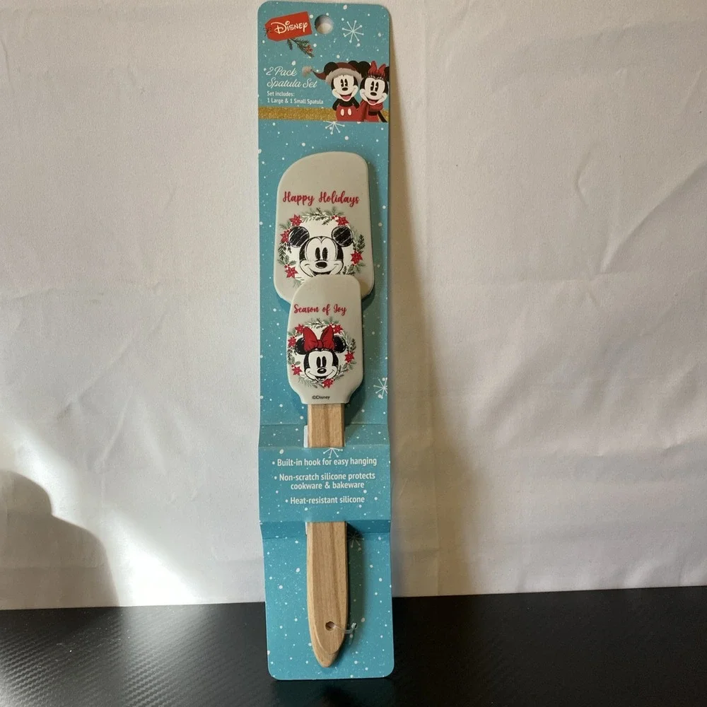 Brand New Disney Mickey & Minnie Mouse Holiday 2 Pack Silicone Spatula Set‎